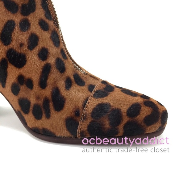 Madewell Amalia Brown Black Zip Boot in Leopard Dot Calf Hair 6.5 NEW - Picture 9 of 15